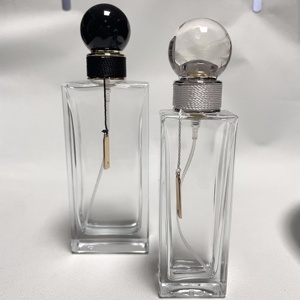 Grand flacon de parfum vide transparent carré de 100ml avec capuchon à sertir pompe de pulvérisation d'atomiseur vide pour parfum - Product Image 2