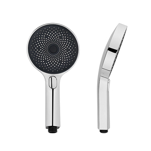 Cabezal de Ducha Gela de 3 Chorros, Cromado, 130 mm de Diámetro, Ducha de Mano con Ajustes de Chorro Ajustables para Uso en Baño - Product Image 1