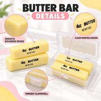 Bâton de beurre jaune croustillant en pâte à modeler, couleur macaron, barre de beurre souple, jouet anti-stress sensation boue