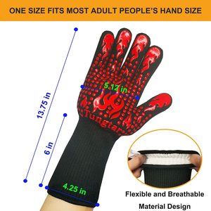 Guantes de Barbacoa Resistentes al Calor, Certificados EN407/EN420/CE, de Aramida/Nomex, Lavables a Máquina, Antideslizantes, para Asar a la Parrilla - Product Image 3