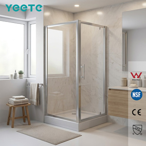 Porte <span class=keywords><strong>de</strong></span> <span class=keywords><strong>douche</strong></span> pivotante YEETE noir mat, <span class=keywords><strong>verre</strong></span> <span class=keywords><strong>de</strong></span> sécurité trempé 6 mm, cabine <span class=keywords><strong>de</strong></span> <span class=keywords><strong>douche</strong></span> minimaliste <span class=keywords><strong>pour</strong></span> la vente en gros et les projets - Product Image 1