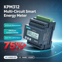 Compteur d'électricité numérique triphasé 4x3 Compere KPM312-1B2B3B4B-WI compatible IoT - Surveillance intelligente de l'énergie multi-circuits sur rail DIN 0.5S