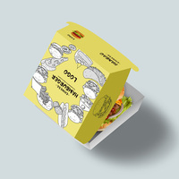 Boîte à hamburger en papier kraft personnalisée, colorée et écologique, nouveau design d'emballage pour hamburgers