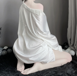 Camisón Sexy para Mujer, Estilo Pura Seducción, Talla Grande, Camisón Blanco Fino, Ropa de Dormir Erótica - Product Image 5