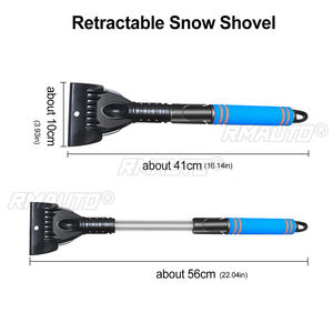 Outils de déneigement pour voiture, pelle à neige télescopique rotative en ABS bleu, réglable en longueur, pelle à neige portable pour véhicule, hiver - Product Image 6