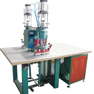 Shoe making Pneumatic label heat transfer printing machine/Double Heads High Frequency PVC TPU Leather Embossing Machine