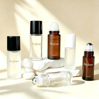 Bouteilles à bille en verre transparent anti-fuite de 30 ml et 50 ml avec bille roulante en acier inoxydable, flacons roll-on vides pour déodorant de voyage