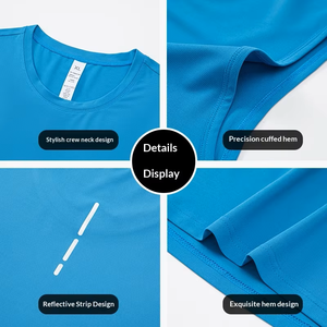 Débardeur d'entraînement léger et respirant pour homme avec logo personnalisé, tricoté, sans manches, bande réfléchissante au dos, séchage rapide, pour la course et la gym - Product Image 2