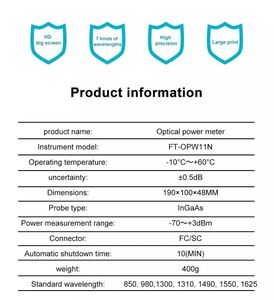 Bon <span class=keywords><strong>prix</strong></span>, neuf, original, testeur de puissance optique portable FTTH SC FC ST série FHP2 FHP2P01 PON avec VFL - Product Image 4