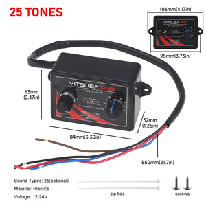 ตัวควบคุมแตร VITSUBA PRO 12-24V 25 เสียง วัสดุ ABS ป้องกันน้ำและฝุ่นระดับ IP66 สำหรับอัพเกรดเครื่องเสียงรถยนต์ - Product Image 3