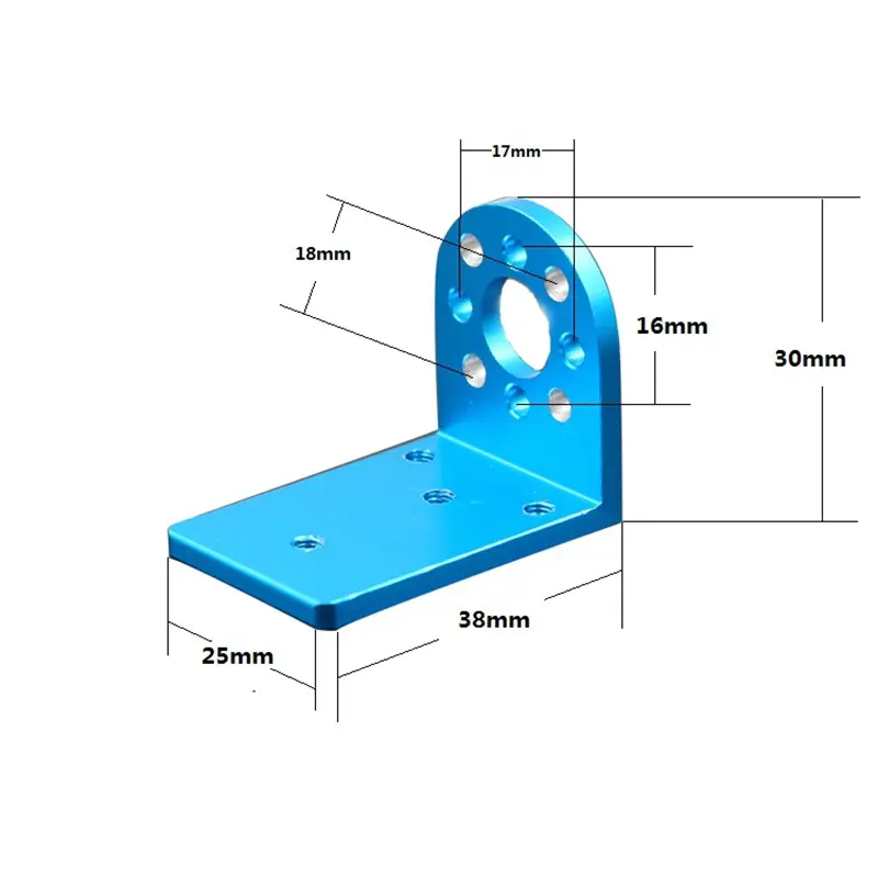 L type CNC metal alloy mount multiple 8 mounting holes 16mm 17mm 18mm for RC cars boats 24mm 28mm diameter motors 370 380 390