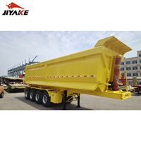 Remorque benne hydraulique arrière de haute qualité à 4 essieux, 35m³, 40m³, 45m³, 60m³, 80 tonnes, provenant d'une usine chinoise pour les projets agricoles au Sénégal