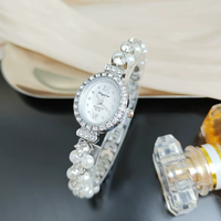 Montre pour femme avec cadran hexagonal en strass et perles, pour fête, cadeau d'anniversaire N2606047