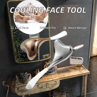 Masseur facial rafraîchissant en acier inoxydable, en forme de cœur, Gua Sha, globes de glace, anti-rides, outil de massage du visage