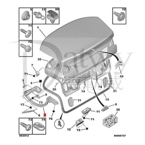 Cerniere Portellone Posteriore Sinistro OE 8613C6 9662340080 9662339980 8613C7 per <span class=keywords><strong>Citroen</strong></span> C5 III X7 08- EZR Sedan (Marca Datwy) - Product Image 6