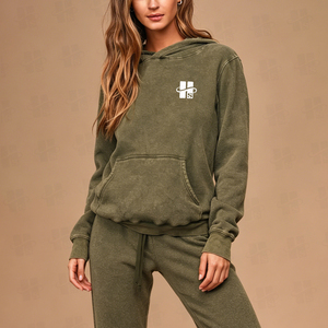 Wholesale High Quality Hooded Pullover Custom Embroidery Screen Print Logo Heavyweight Acid Wash Women Vintage Graphic Hoodie - Product Image 2
