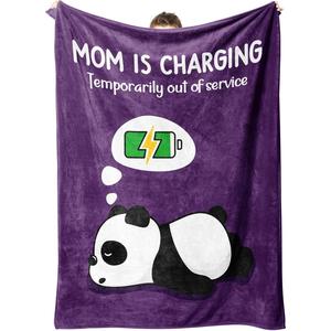 <b>Teal</b> Sloth Sleeping Mom Flannel <b>Blanket</b> Throw <b>Blanket</b> Nap <b>Blanket</b> Fade Resistant Lightweight for Home Office Nap Custom Print - Product Image 2