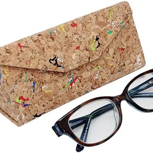 Wholesale Sunglasses Cases Portable Vegan Cork Eyeglasses Pouch Folding Luxury Eye Glasses Packaging with Custom logo - Product Image 4