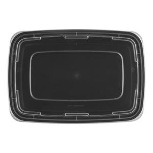 Tiya 28oz Rectángulo para llevar Microondas Congelador Contenedores de preparación de comidas de grado alimenticio Contenedor de plástico desechable para alimentos con tapa - Product Image 3