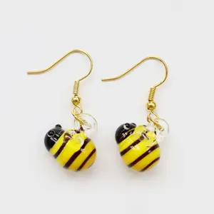 murano glass bee animal earring girl fashion jewelry