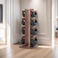 Kettlebells et haltères en cuir véritable et bois massif, équipement de fitness en bois pour usage domestique, équipement de gym haut de gamme pour la perte de poids