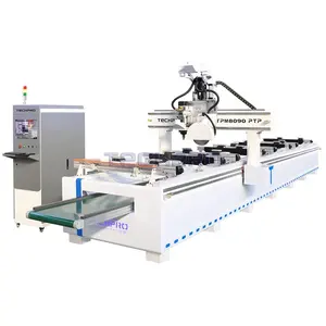 New Design Cnc Nesting Machine ATC 3 Axis Cnc Router With Saw Blade Wood Cutting PTP Table Machine For Sale