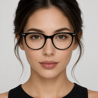 Montures de lunettes en acétate patchwork unisexe, lunettes d'ordinateur, monture de lunettes œil de chat