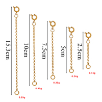 Chaîne d'extension en acier inoxydable fermoir à ressort rond chaîne de queue pour les ajustements fabrication de bijoux