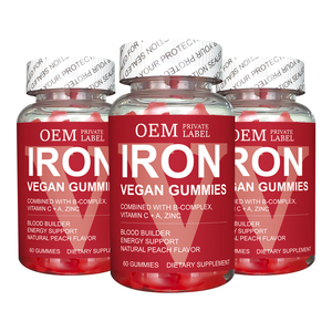 Premium Iron Vegan Gummies 60 Gummies pembuat darah Energi & dukungan kekebalan tubuh suplemen diet - Product Image 2
