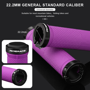 RIDERACE poignées de vélo serrure bilatérale <span class=keywords><strong>ergonomique</strong></span> antidérapant antichoc <span class=keywords><strong>VTT</strong></span> guidon couverture pour BMX cyclisme accessoires - Product Image 2