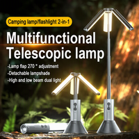 Lámpara de Camping LED Telescópica de 4 Etapas 270 °   Linterna trípode plegable 2 en 1, lámpara para tienda de campaña recargable por USB para exteriores