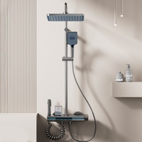 Système de douche cascade à double poignée très vendu, système de douche de spa à effet pluie pour salle de bain, kits de système de douche avec noyau de valve en céramique, jet de pulvérisation