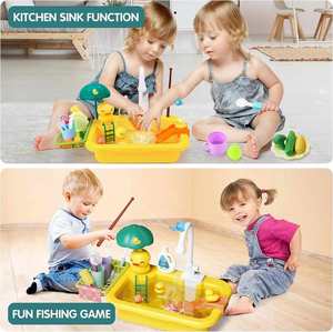 Juego de lavabo eléctrico Duck Dishwasher para niños, juguete de fregadero de educación temprana, juego de simulación entre padres e hijos, juguetes de cocina portátiles personalizados - Product Image 3