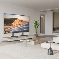 Soporte de TV Moderno Universal de Acero Aleado para Mesa, Dos Patas Resistentes, Capacidad de 68 kg, Compatible con Televisores de 55-90 Pulgadas, VESA Máxima 800x400, para Sala de Estar u Oficina