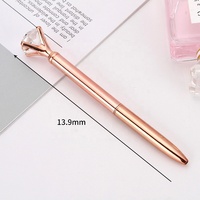 Nouveaux stylos à bille en métal colorés à gros diamants, logo personnalisé, design brillant avec cristaux et strass, pointe de 0,5 mm, encre noire Cania