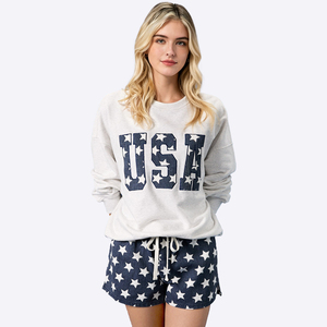 <span class=keywords><strong>Sweat</strong></span>-shirt surdimensionné à col rond pour <span class=keywords><strong>femme</strong></span>, à manches longues, avec logo personnalisé, motif à carreaux et pois, broderie de lettres, vente en gros - Product Image 6