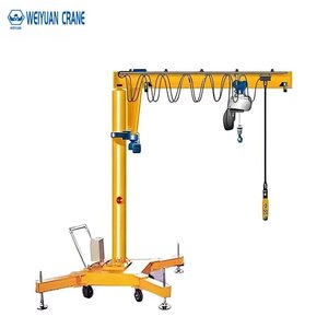 Gru a braccio cantilever 2026 1T 2T <span class=keywords><strong>3T</strong></span> con controllo remoto, rotazione motorizzata, paranco elettrico a catena, ruote e trasporto a batteria - Product Image 1
