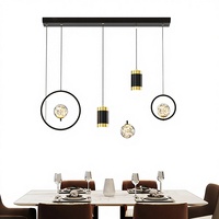 Lustre de restaurant 2024, nouveau style moderne minimaliste, best-seller, luxe haut de gamme, design créatif linéaire, pour salon de thé, à intensité variable