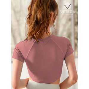 Top Deportivo Lulu con Copa Desechable, Tejido de Alta Elasticidad, Alto Soporte, Color Rosa Pálido, Tirantes Rectos y Cruzados, Característica de Primavera - Product Image 2