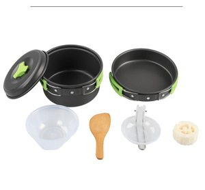 Portatif extérieur <span class=keywords><strong>de</strong></span> <span class=keywords><strong>camping</strong></span> pot 1-2 personnes pique-nique barbecue casseroles et ustensiles randonnée ustensiles <span class=keywords><strong>de</strong></span> cuisine - Product Image 6