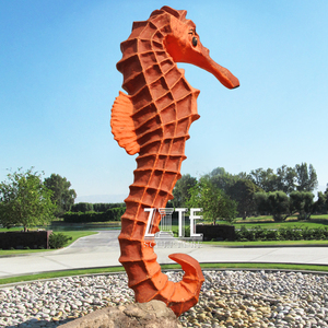 Escultura de Caballito de Mar de Resina y Fibra de Vidrio para Parque de Atracciones - Product Image 2