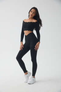 2024 alto estiramiento 2 uds ropa deportiva original corte de onda yoga gimnasio y conjunto de fitness para mujeres colorido conjunto de traje de Yoga - Product Image 4