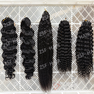 Extensiones de Cabello Humano Virgen Natural Ondulado Rizado Birmano al por Mayor, Trenzas de Ganchillo Pre-enlazadas, Ondas de Agua, Extensión Invisible de Ganchillo - Product Image 4