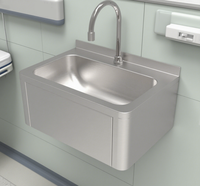 Promotion : Évier mural en acier inoxydable 304/316 à commande au genou avec robinet, pour lavage des mains, OEM, pour cliniques et salles chirurgicales
