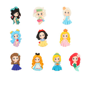 Accessori DIY 35*55mm Kawaii <span class=keywords><strong>cartone</strong></span> <span class=keywords><strong>animato</strong></span> <span class=keywords><strong>principessa</strong></span> sirena ciondoli in resina per capelli fiocco cassa del telefono decorazione - Product Image 1