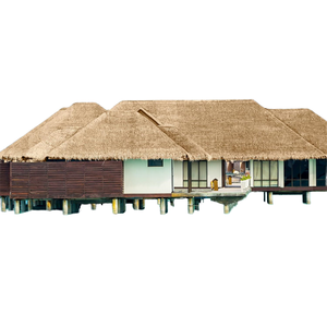 Venta al por mayor, techo de paja artificial sintético de HDPE duradero, paja de plástico resistente a la lluvia ignífuga, hierba simulada para hotel tradicional - Product Image 1