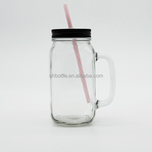 <span class=keywords><strong>Verre</strong></span> Mason en gros pour la maison avec poignée latérale et couvercle métallique perforé – <span class=keywords><strong>Verre</strong></span> réutilisable pour jus, lait, boissons et <span class=keywords><strong>eau</strong></span> - Product Image 5