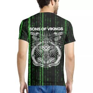 T-shirt personnalisé à col rond en gros Vikings Valknut et Ravens <span class=keywords><strong>tatouage</strong></span> imprimé T-shirts grande taille T-shirt 6XL de haute qualité pour hommes - Product Image 6
