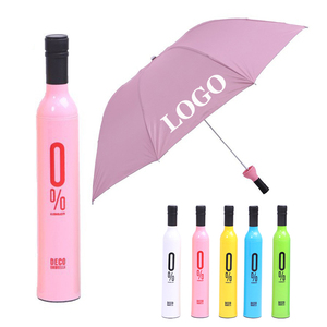 Paraguas Publicitarios Personalizados al por Mayor, Modernos, con Forma de Botella, de Tela Pongee, con Marco de Metal Negro, para Regalos Empresariales - Product Image 2