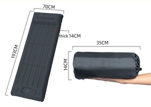 Colchoneta Inflable Negra para <span class=keywords><strong>Camping</strong></span> - Colchón de Aire Grueso y Portátil para Uso en Interiores, Tiendas de Campaña y Suelos - Product Image 2